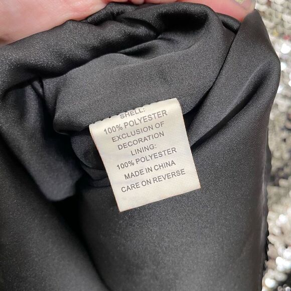 WD.NY Silver Sparkly Sequin Cami Tank Top Large NWT - Picture 6 of 6